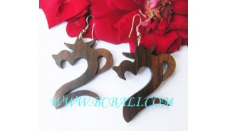 Woods Earring Carved Hand Work